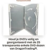 Cassetti per DVD 25 pezzi - Coperture trasparenti - 14mm - Alta qualità - Sistema di organizzazione - Copertura in plastica esterna