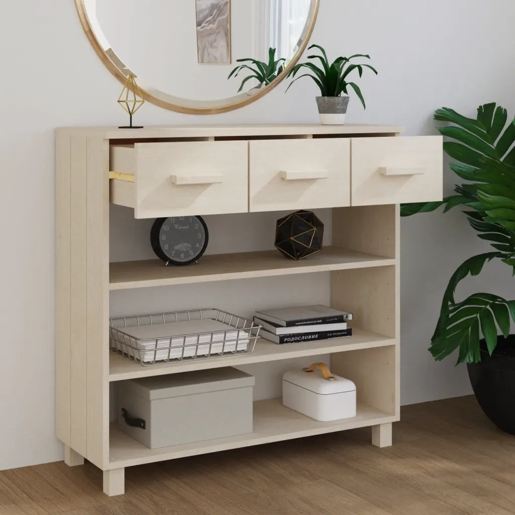Consolle | Tavolo d'Ingresso HAMAR ambra 90x35x90 cm in Legno Massello di Pino