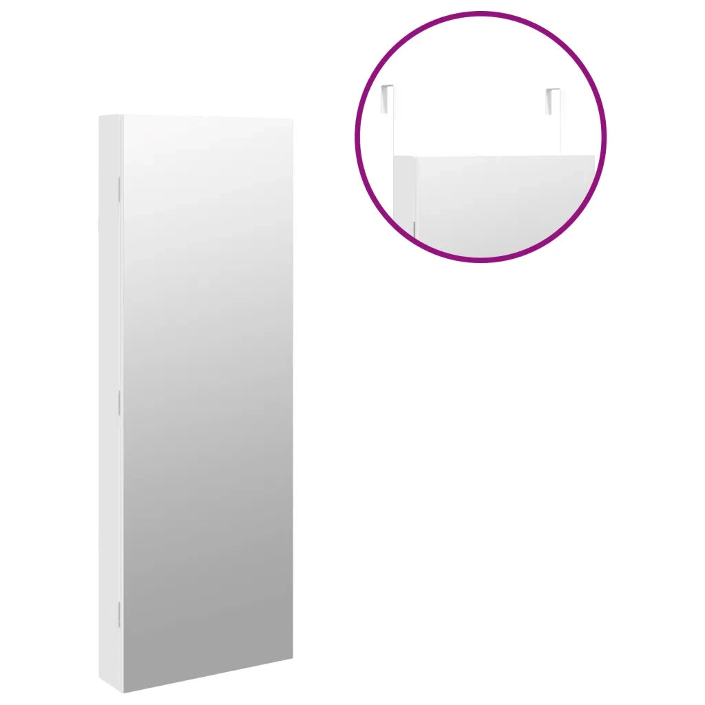 Armadio Portagioie a Specchio con Luci LED a Parete Bianco CFW6929774