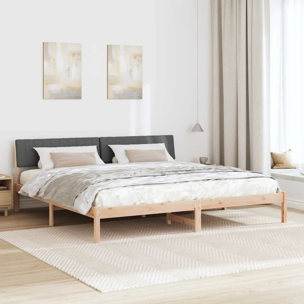 Struttura del Letto marrone e grigio scuro 200 x 200 cm 3394349