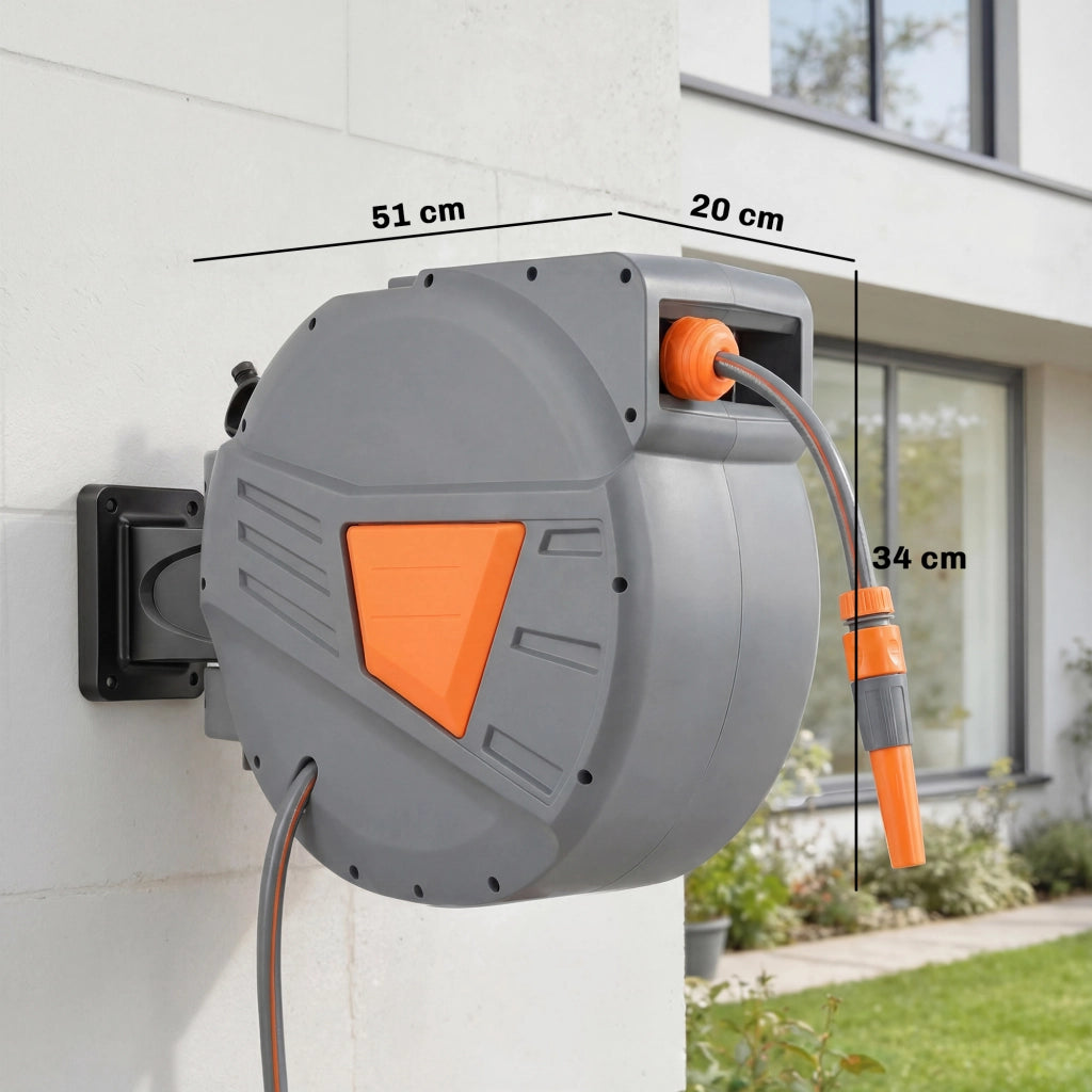 Carrete per Tubo da Giardino Retrattile 20+1,6 m ¨C zephmum ¨C Grigio