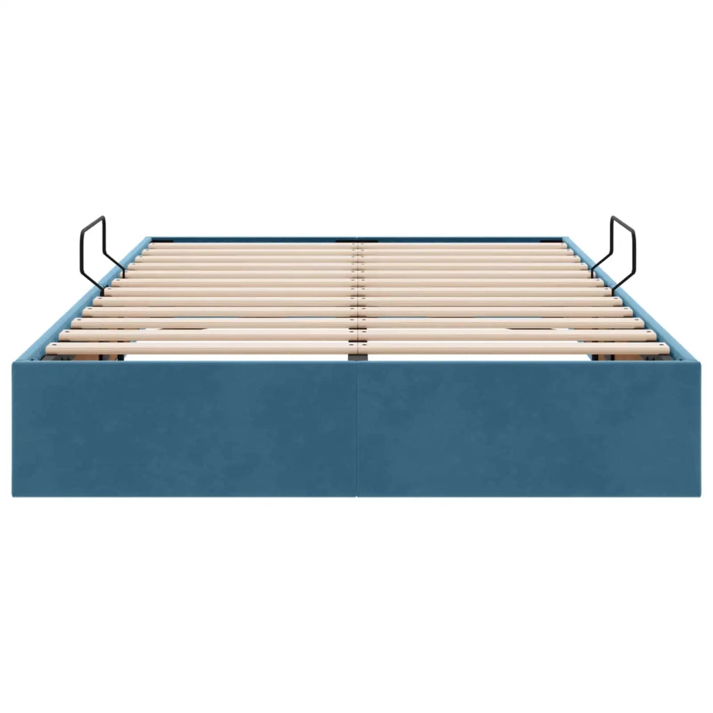 Letto ottomano con archiviazione Blu Scuro 120 x 200 cm Velluto