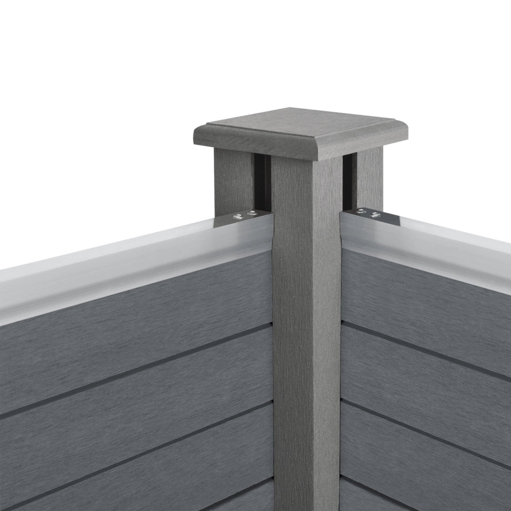 Recinzione in WPC per Giardino Staccionata Frangivista Alta 165 cm Lunga 314 cm Grigio NEU.HOLZ