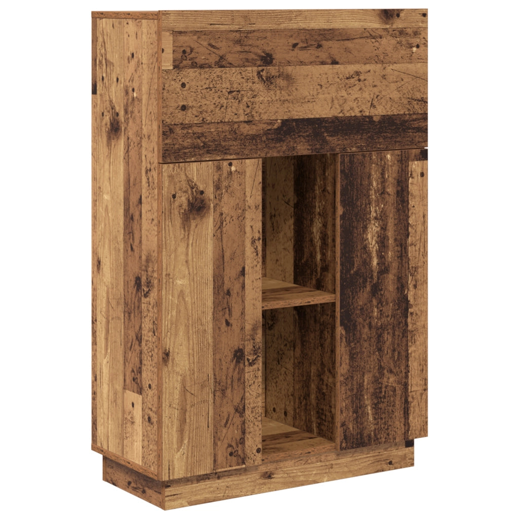 Scrivania Marrone Legno Invecchiato Legno Ingegnerizzato Media