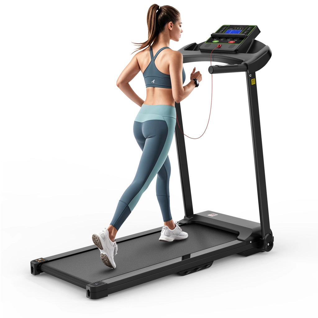 Tapis Roulant Pieghevole fino a 12 km/h con App, Display LED, Sensori Cardio e Portata 120 kg