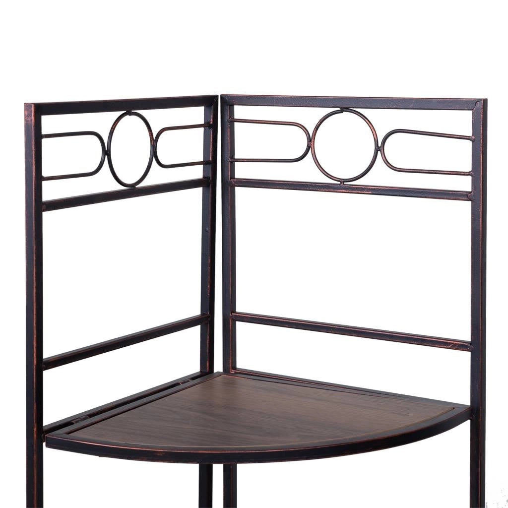 Scaffale angolare in legno nero e metallo 50x36x126h