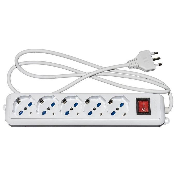 emmegi LKMP05L prolunghe e multiple 1,5 m 5 presa(e) AC Interno Bianco