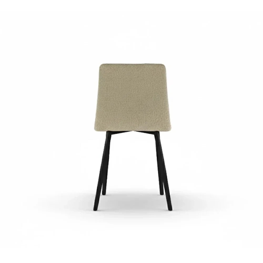 Set di 4 sedie da pranzo imbottite in tessuto beige Daisy con struttura in metallo facili da pulire | Duzzle