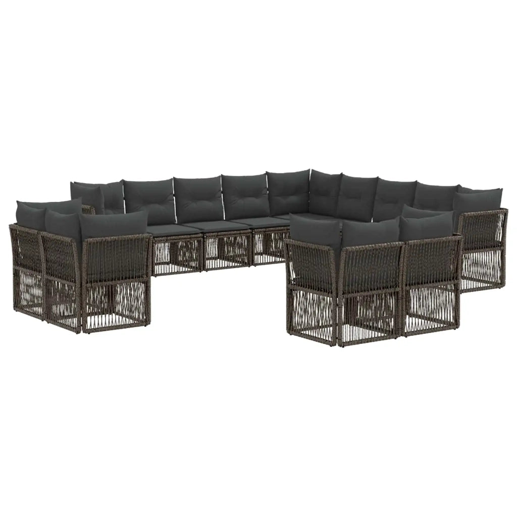 Set Divano da Giardino 13 pcs Grigio polyrattan 3434435