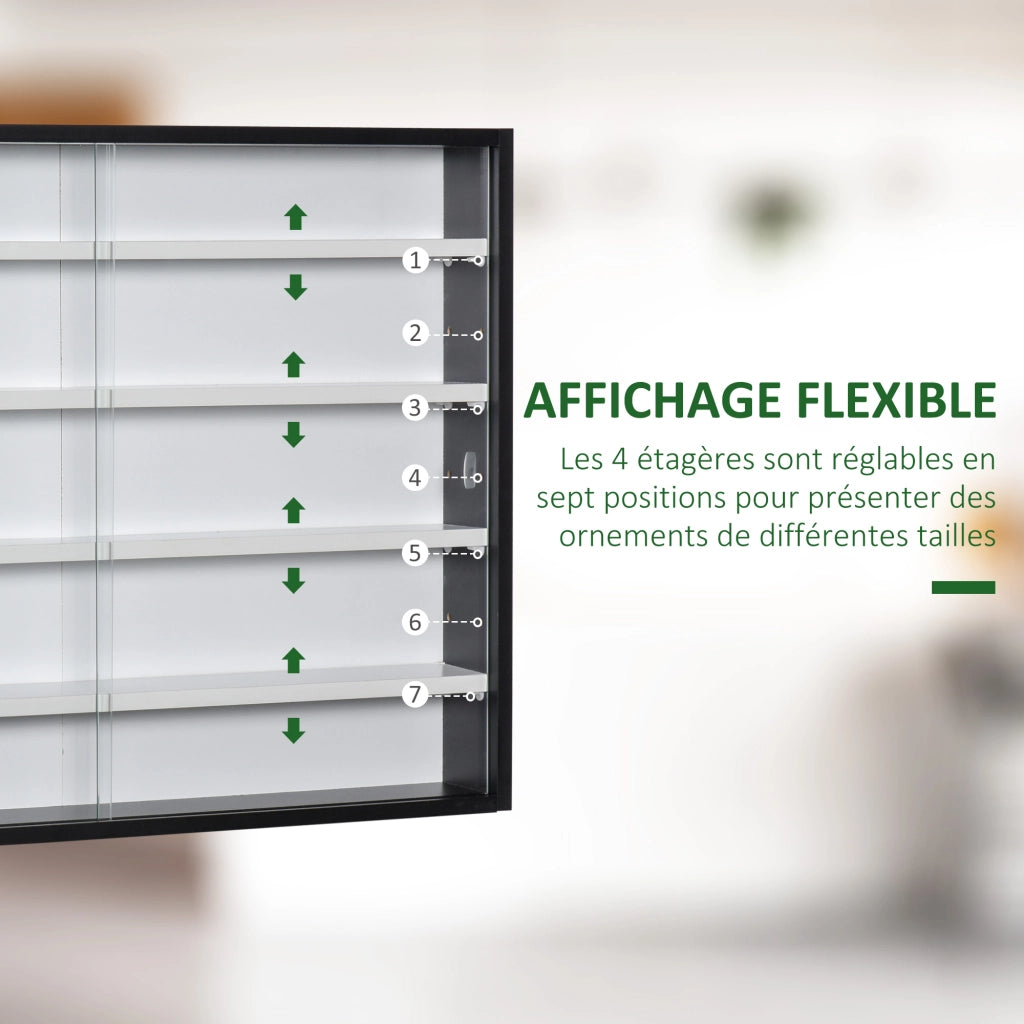 Libreria a muro con ante scorrevoli ¨C zephmum ¨C nero 80x9.5x60 cm