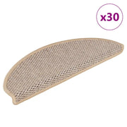 Tappeti Adesivi Scale Aspetto Sisal 30pz 65x21x4cm Beige Chiaro