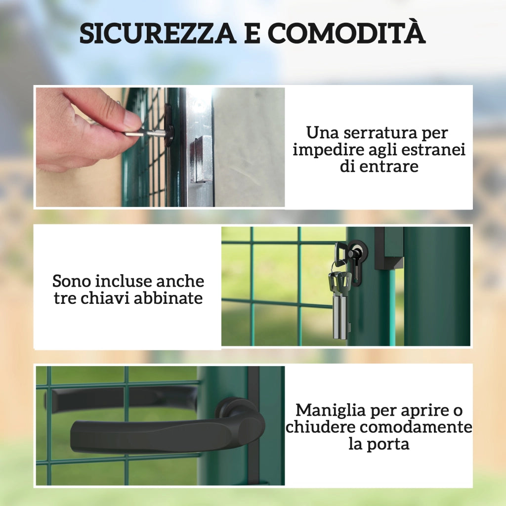 Cancelletto da Giardino in Acciaio ¨C zephmum ¨C Grigio 97x150 cm