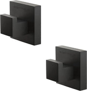 Set di Asciugamani da Parete Autoadesivi – Set a 2 Pezzi di Ganci in Cromo Inossidabile per Bagno e Cucina | Senza Foratura della Parete – Nero
