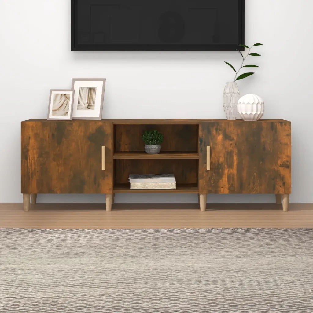 Mobile Porta TV-Mobile per TV-Credenza TV Rovere Fumo 150x30x50 cm in Legno Multistrato 497538