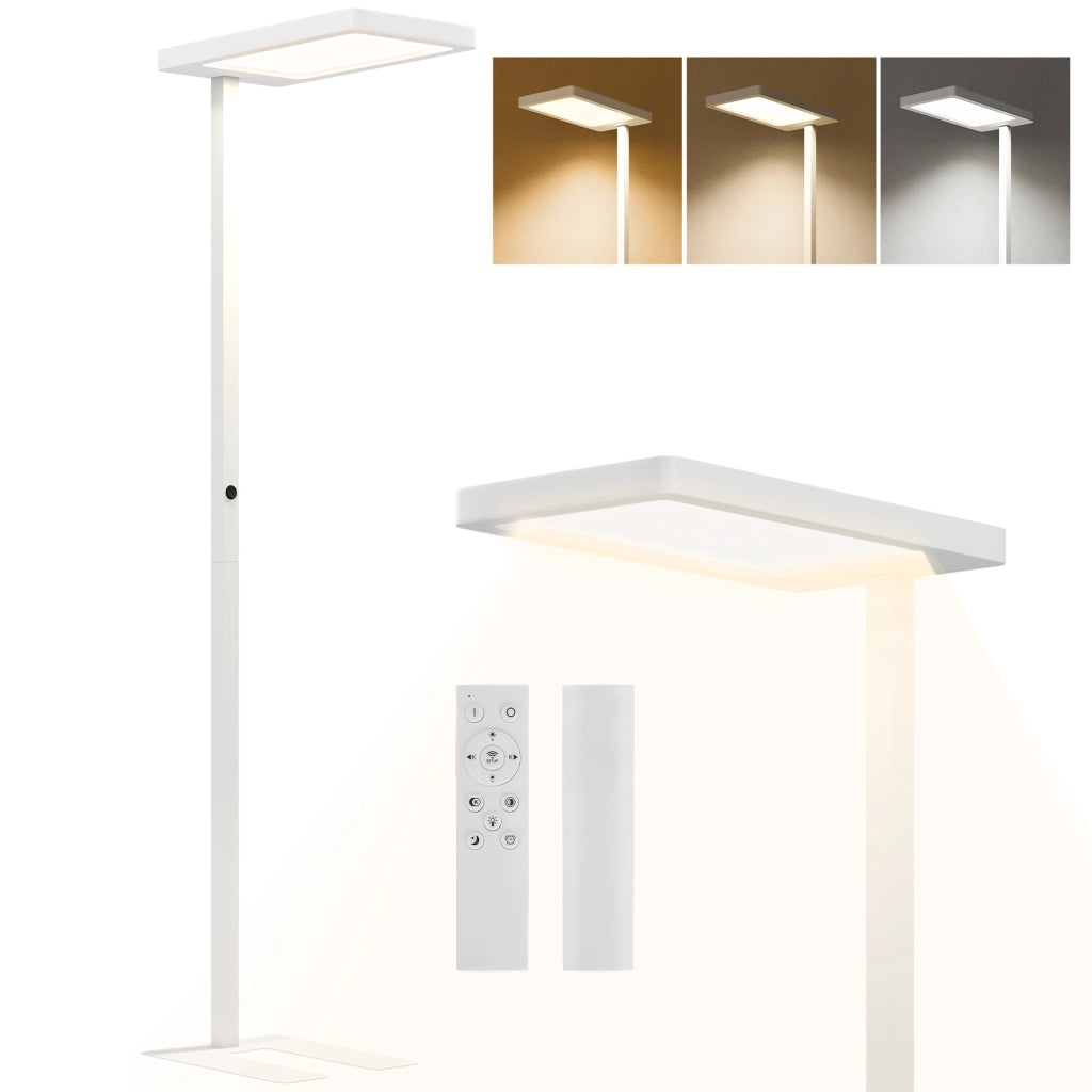Lampada da terra LED dimmerabile per soggiorno ¨C zephmum ¨C 60x32x196 cm bianca