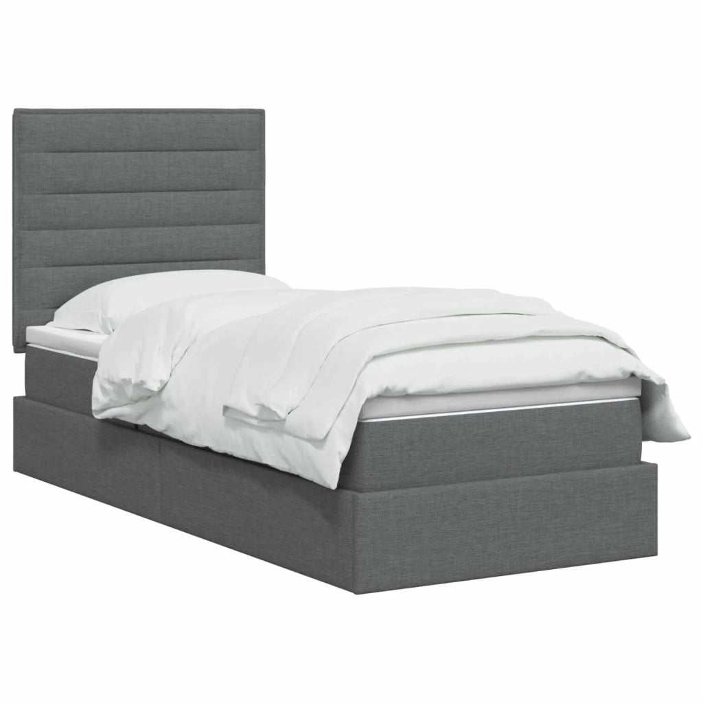 Letto con contenitore e materasso Grigio Scuro 100 x 200 cm 3459421