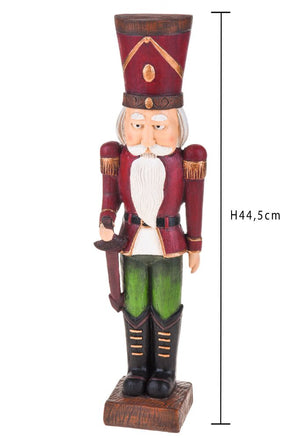 Soldato Schiaccianoci Natalizio con Base H44,5 cm in Resina