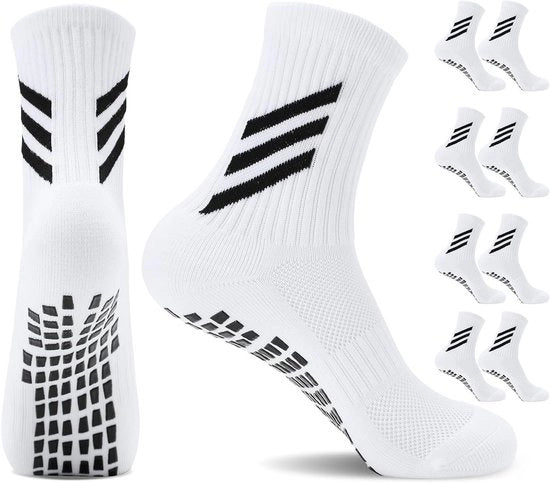 Calzini da calcio - 4 paia misura 38-45 per signori e signore con presa antiscivolo - Adatto per calcio, pallacanestro, rugby, yoga, camminata e corsa.
