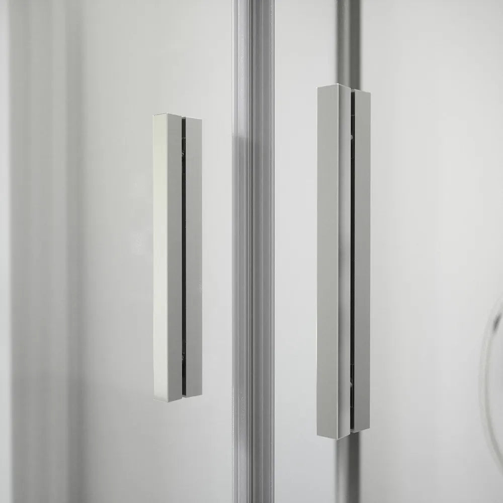 Box doccia tre lati 70x80x70cm con porta saloon profili cromati e vetro 6mm trasparente h190 | Portofino