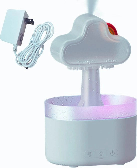 Diffusore di Aria con Effetto Onda di Pioggia - Diffusore Oplaadbaar con Gocce d'Acqua Caricature per Aromaterapia e Relax