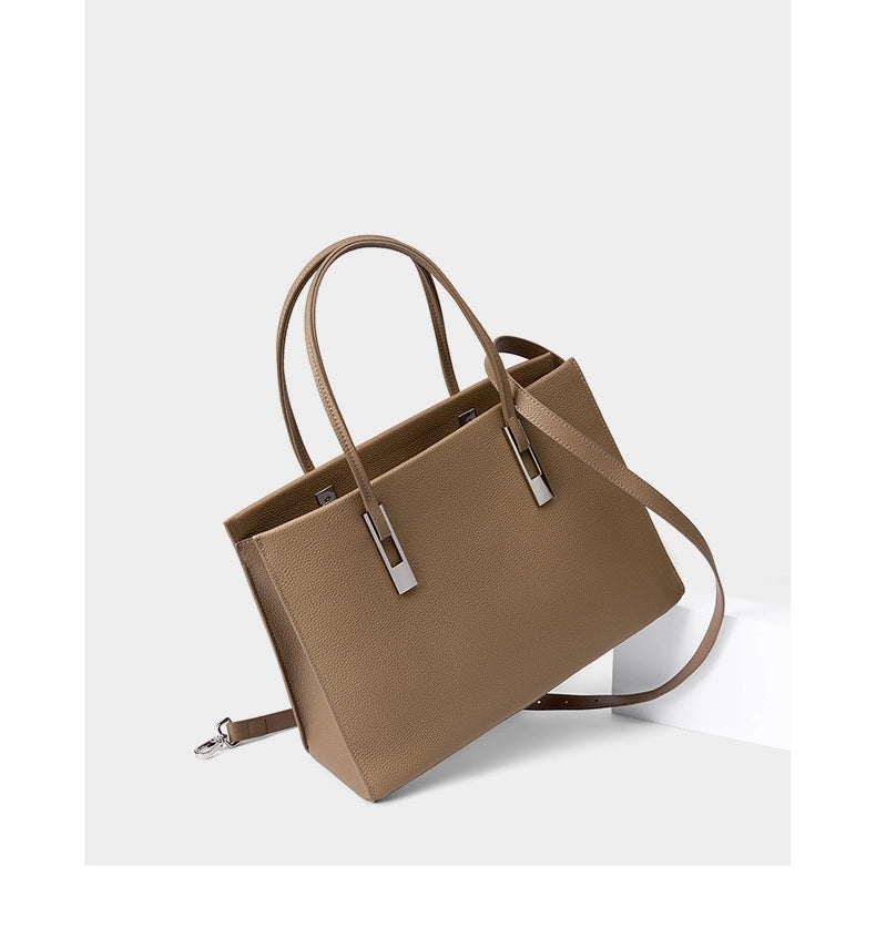 Borsa da donna in vera pelle, grigia