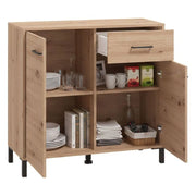 Madia Laerruu, Credenza un Cassetto, 93x40x90h cm Marrone Rovere Nodi