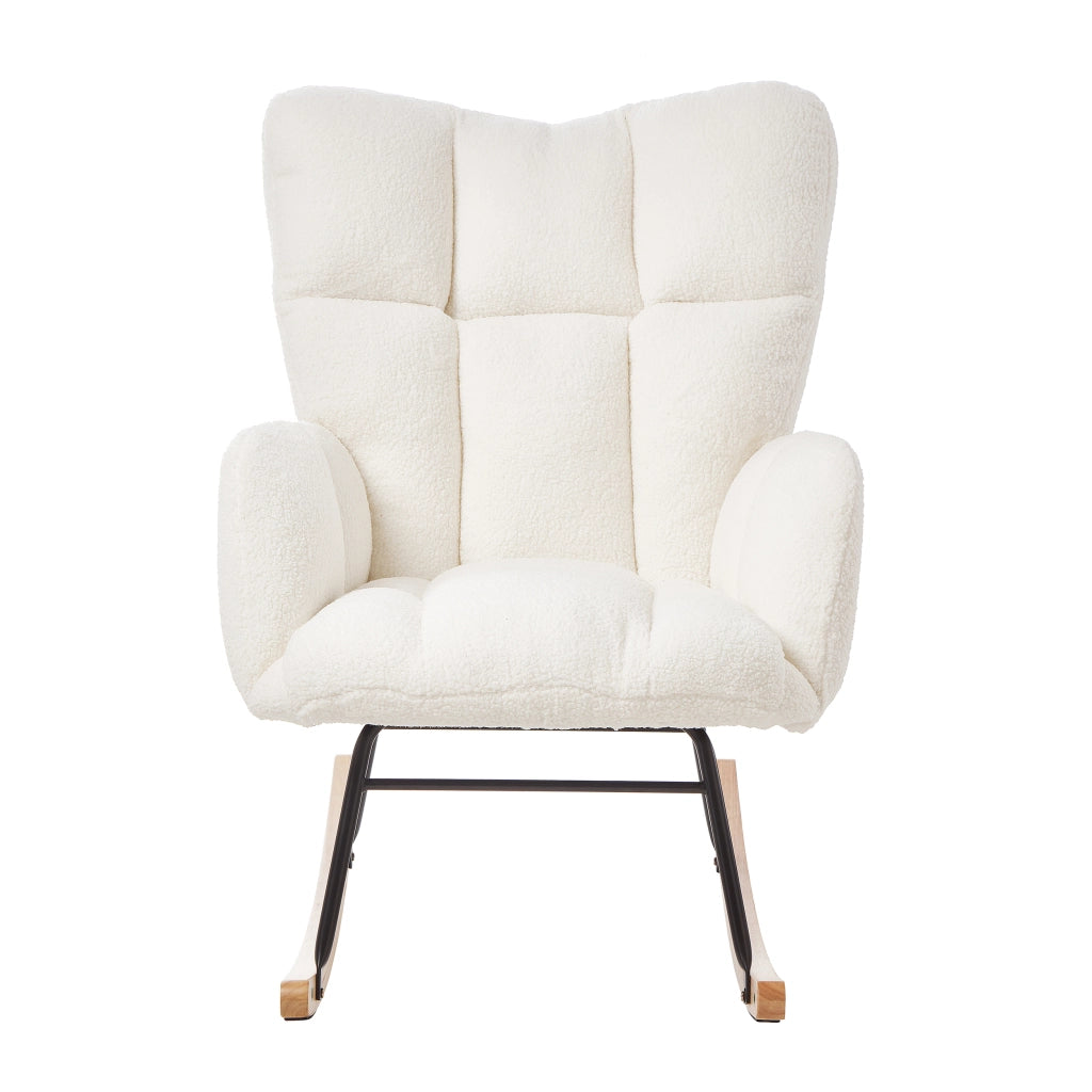Poltrona a Dondolo Scandinava ¨C MINIMAL ¨C Legno e Metallo, 69x89x101 cm