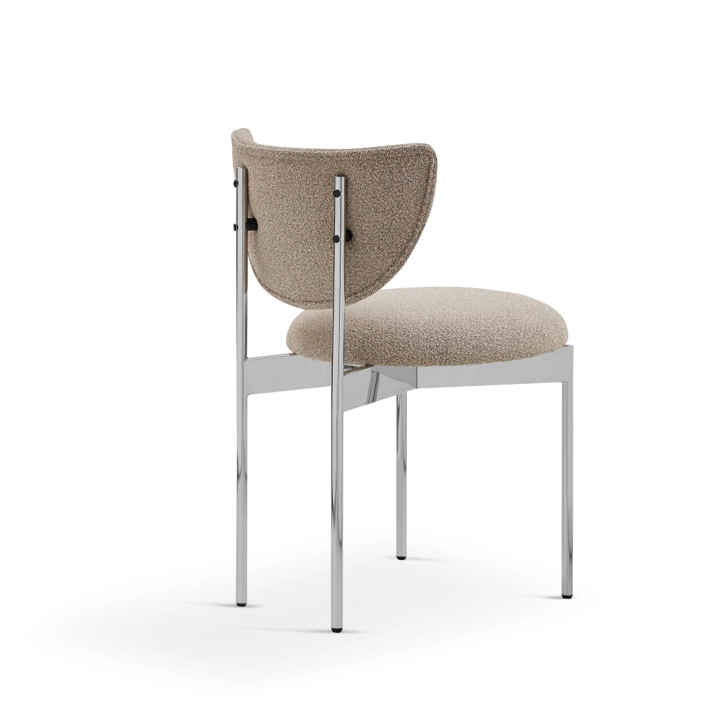 Set 2 Sedie da Pranzo Stile Scandinavo ¨C MINIMAL ¨C Tessuto, Gambe in Metallo, 78x60x56 cm