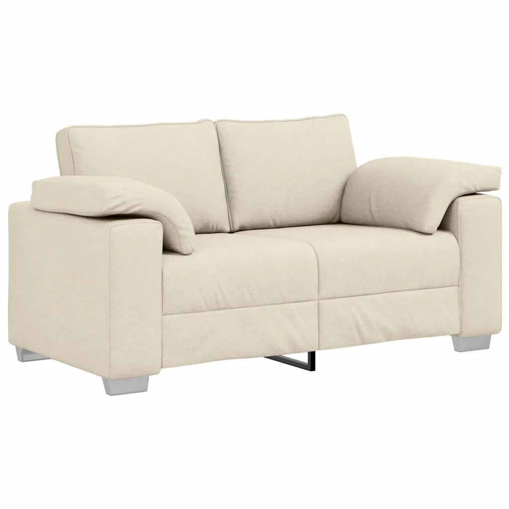 Divano a 2 Posti Beige 160 cm Tessuto misto lino 4105226