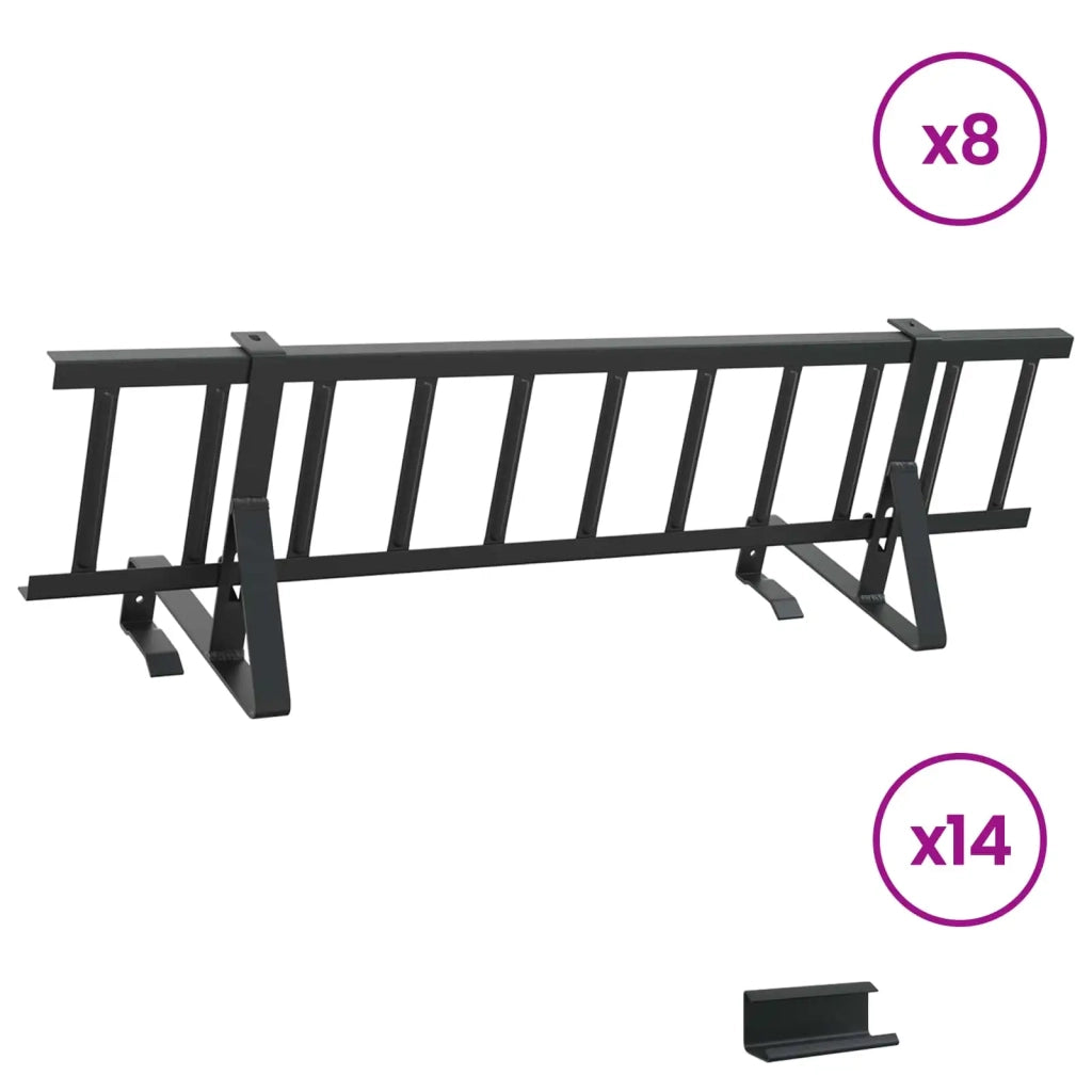 Guardia per neve sul tetto Nero 800 x 29,5 x 34,5 cm Acciaio