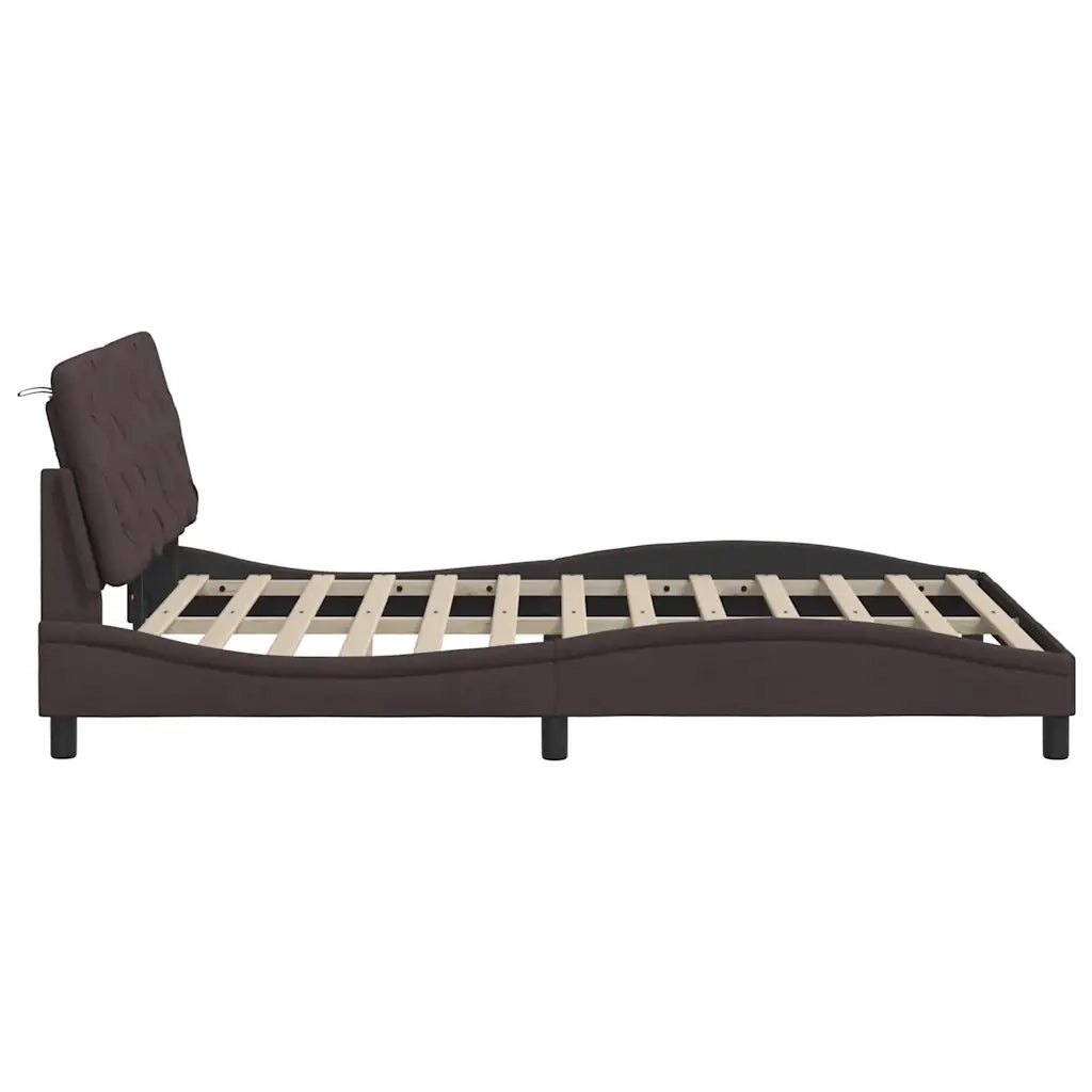 Giroletto con LED senza Materasso-Struttura Letto 140x200 cm Tessuto 432238