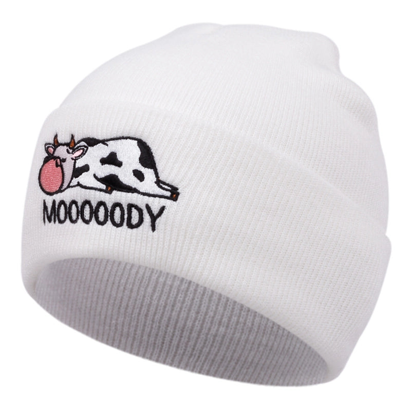 Cappelli ricamati con mucca, bianchi
