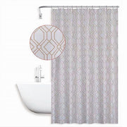 Trade Shop - Tenda Per Doccia Vasca Da Bagno Design Geometrico 180x200cm Con 12 Anelli 87095 -
