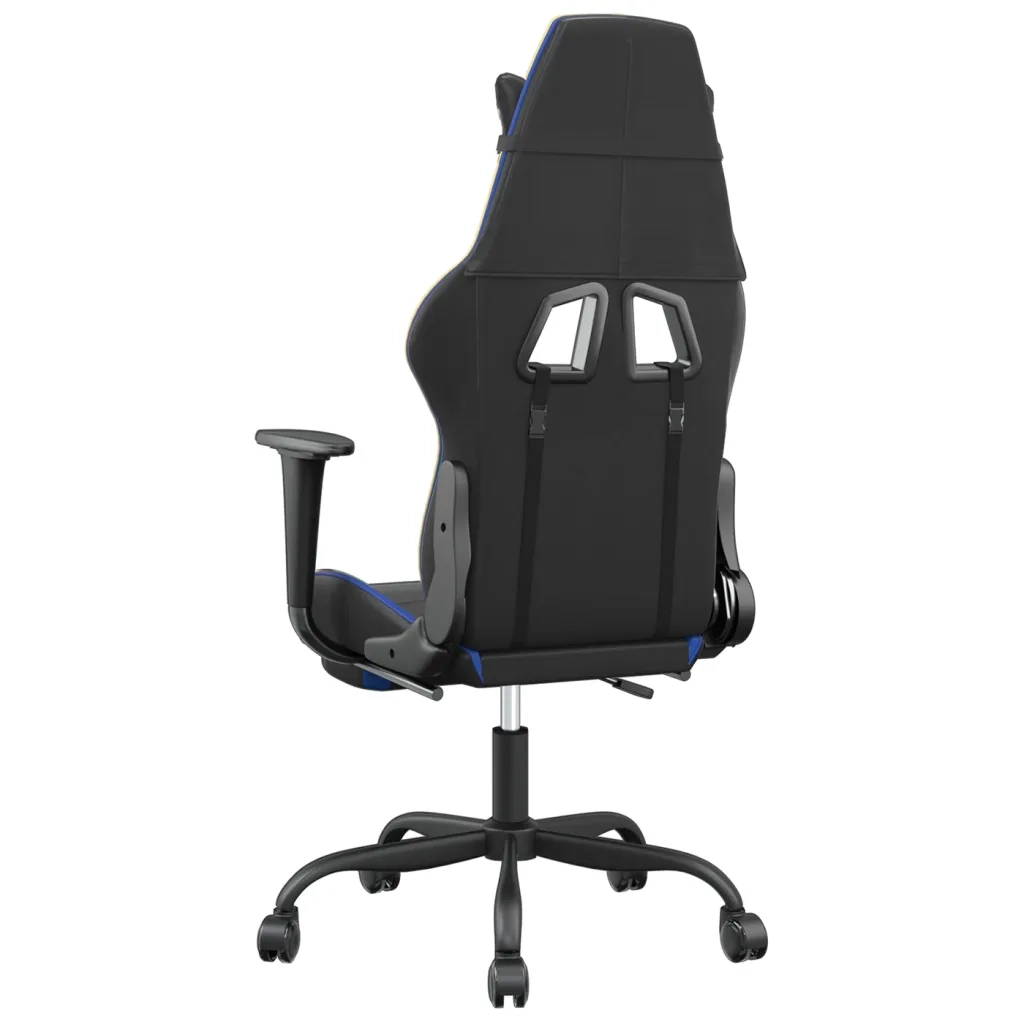 Sedia da Gaming con Poggiapiedi Nero e Blu in Similpelle cod mxl 62085