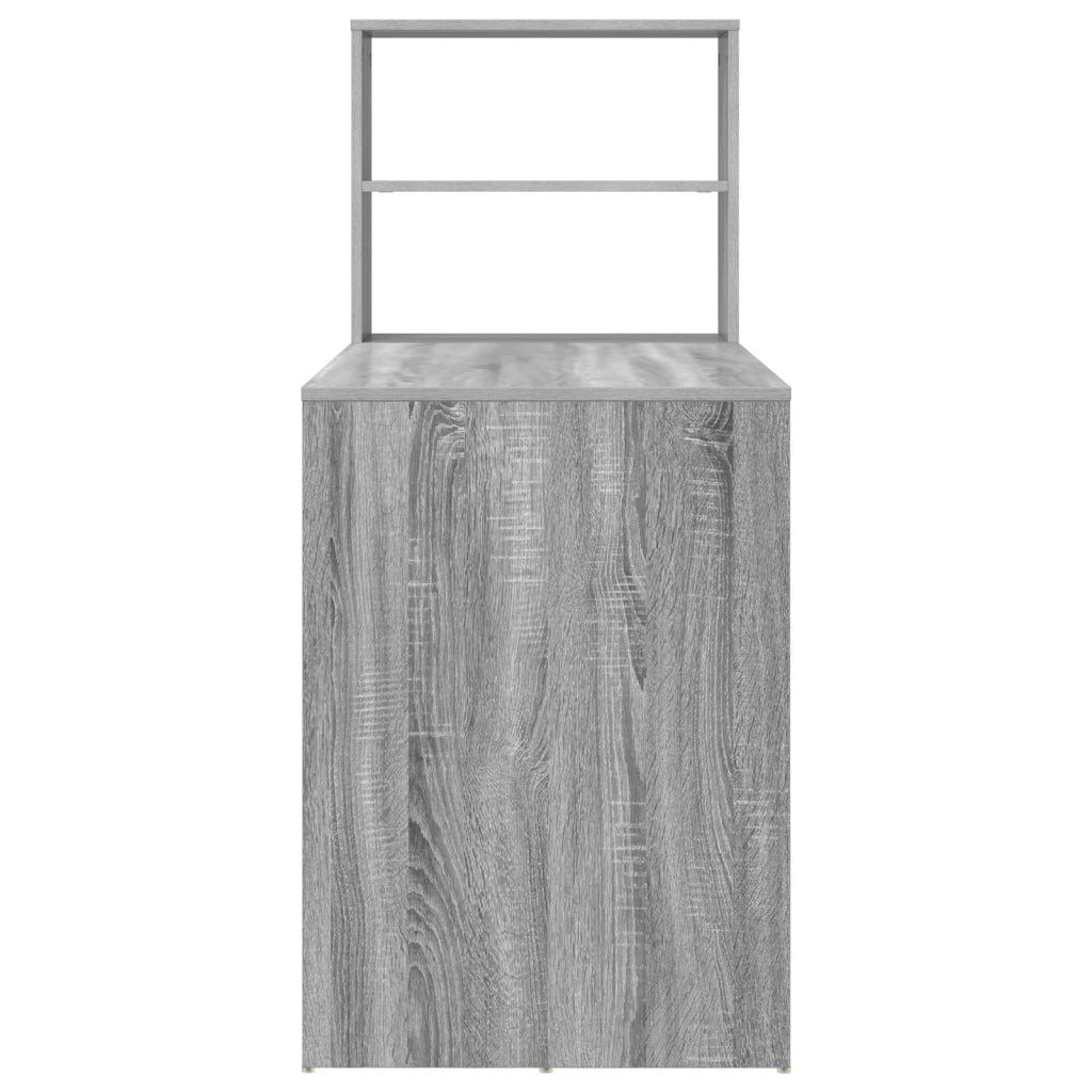 Scrivania con Spazio di Archiviazione Grigia Sonoma 113x54x120 cm Legno Ingegnerizzato
