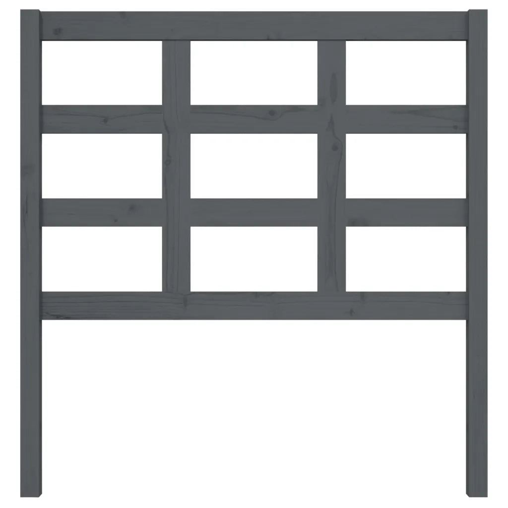 Testiera per Letto Grigia 95,5x4x100 cm Legno Massello di Pino