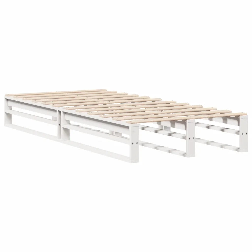Letto senza Materasso-Struttura Letto Bianco 90x190 cm in Legno Massello Pino 517919