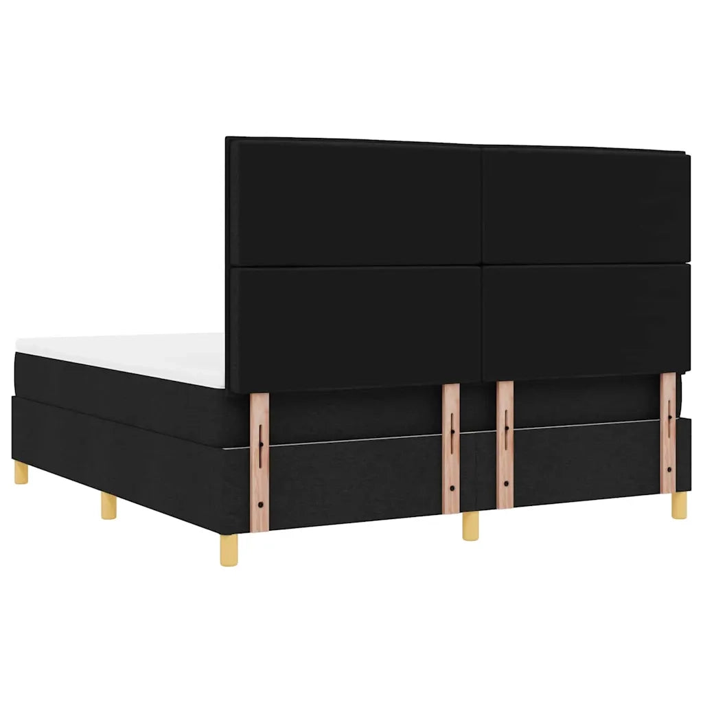 Letto a molle con materasso Nero 180 x 200 cm Tessuto