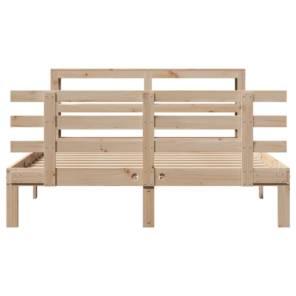 Giroletto con Testiera 160x200 cm in Legno Massello di Pino 3306116