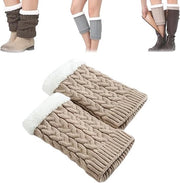 Calzettoni per piedi - 3 paia - Stivali caldi per donne - Calze da stivali a maglia - Calzettoni da stivali in pile alta - Colori kaki chiaro/kaki scuro/grigio