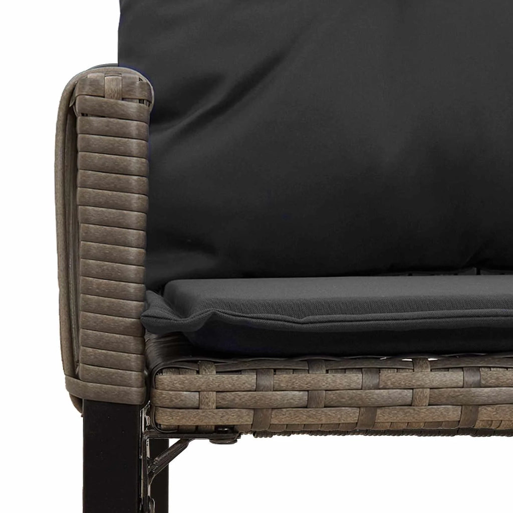 Set di Mobili da Esterno 7 pcs Grigio e Grigio Scuro polyrattan