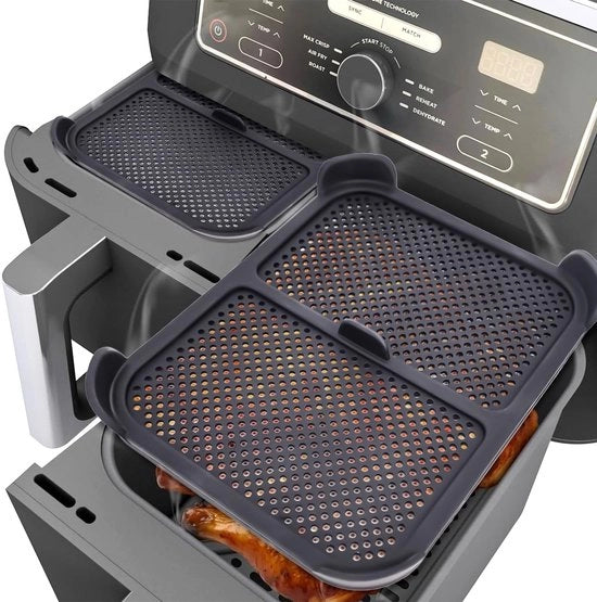 Spatoliera in silicone - 2 pezzi - compatibile con Max Dual Zone AF400EU AF451 DZ401 - protezione per padelle - sicuro per alimenti - inox. - accessori per forno a microonde.