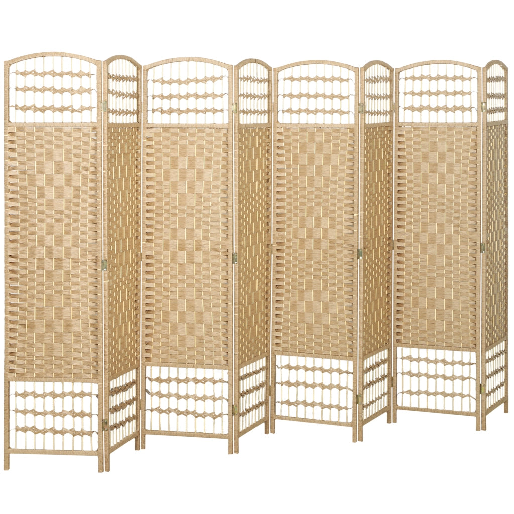 Paravento separatore ambienti in legno ¨C Xylo ¨C 8 pannelli pieghevoli 320x170 cm naturale