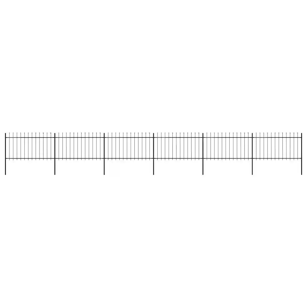 Recinzione da Giardino con Punta a Lancia in Acciaio 1005x100 cm Nera 277616