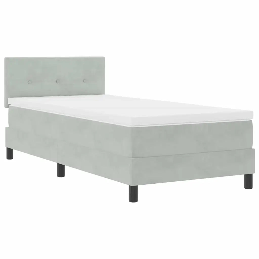 Letto a molle con materasso Grigio chiaro 80 x 200 cm Velluto 3339134