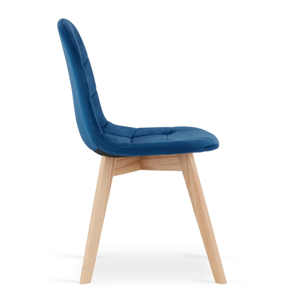Sedia Valora NUUC in velluto blu navy dal design ergonomico x2