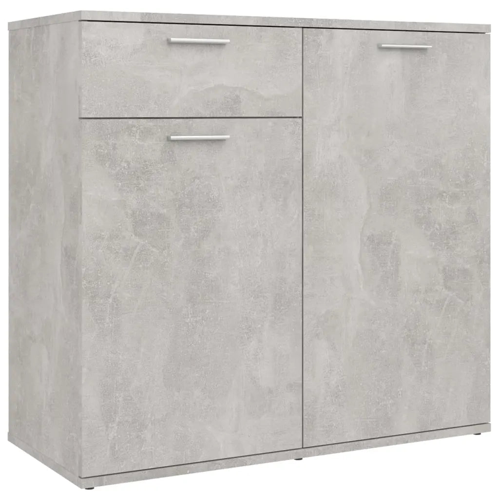 Credenza-Buffet-Armadio da cucina Grigio Cemento 80x36x75 cm in Legno Multistrato