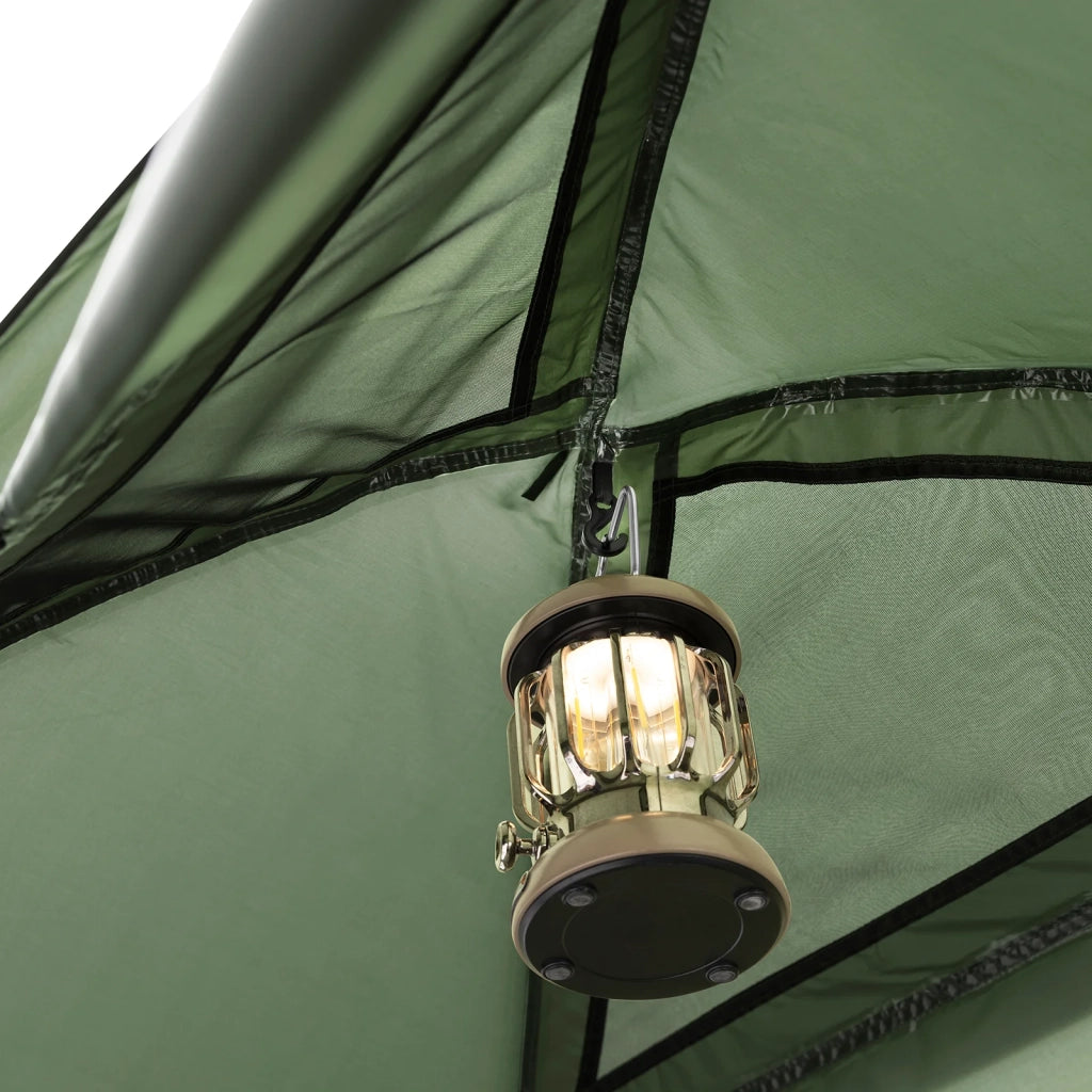 SoBuy Lettino da campeggio Brandina da campeggio Tenda da esterno con gancio per lampada e tasche porta scarpe Tenda 3 in 1 per 1 persona Pratica 193x86x160 cm OGS32-II-GR
