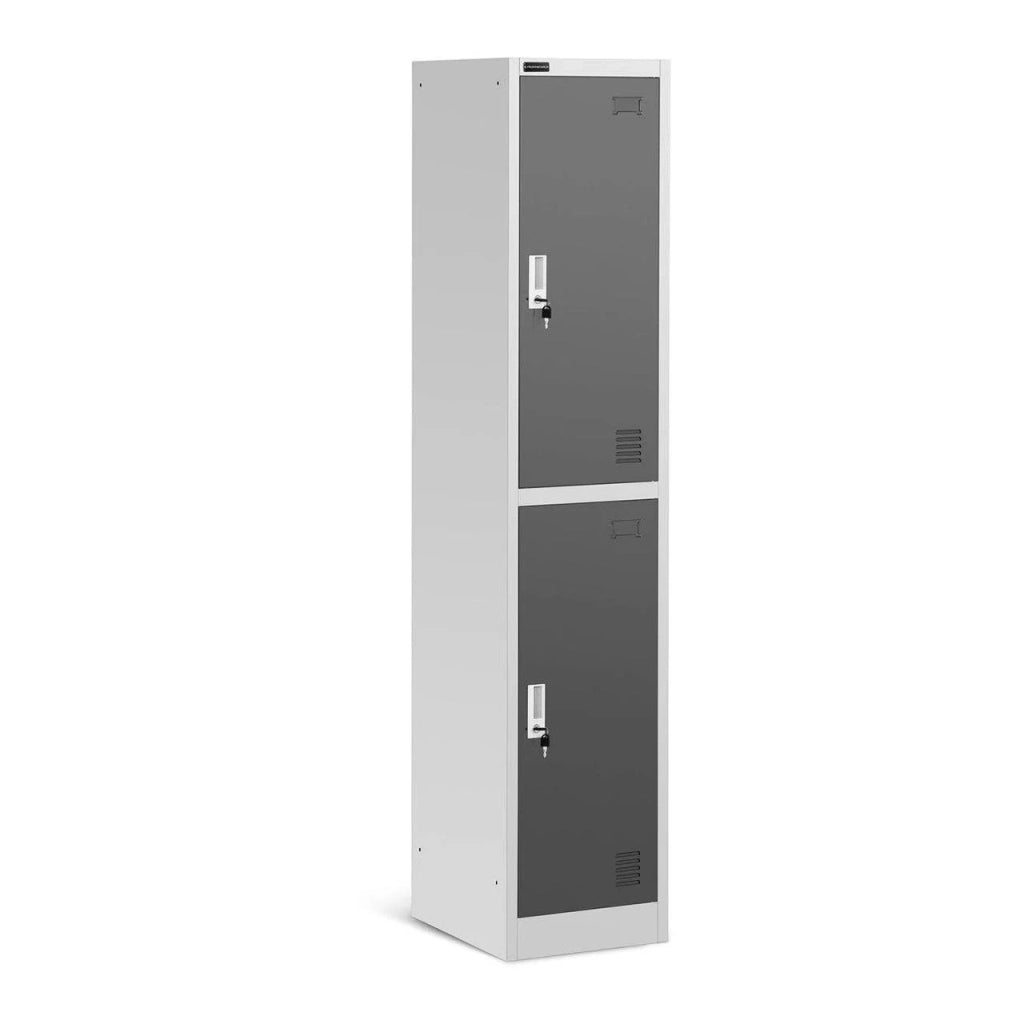 Armadio guardaroba 2 vani 2 ripiani portata 80 kg grigio 14_0000474