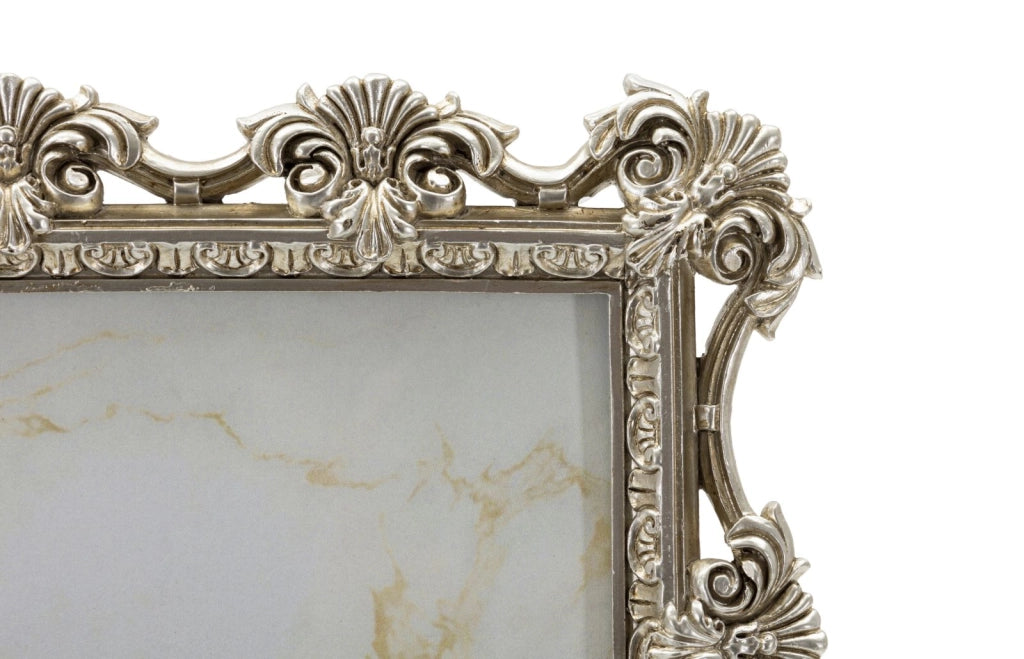 Cornice Florence 21,5x2x26,8 cm in Resina e Vetro Argento